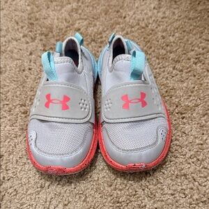 Under Armour Kids' Gray and Coral Sneakers
